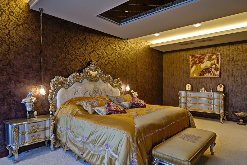 Chambre classique en or - Design d'intérieur