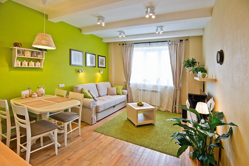 Salon vert à Khrouchtchev - design d'intérieur