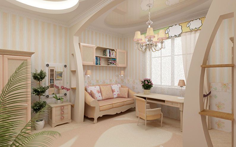 Cloison en placoplâtre - zonage d'une chambre pour les parents et un enfant