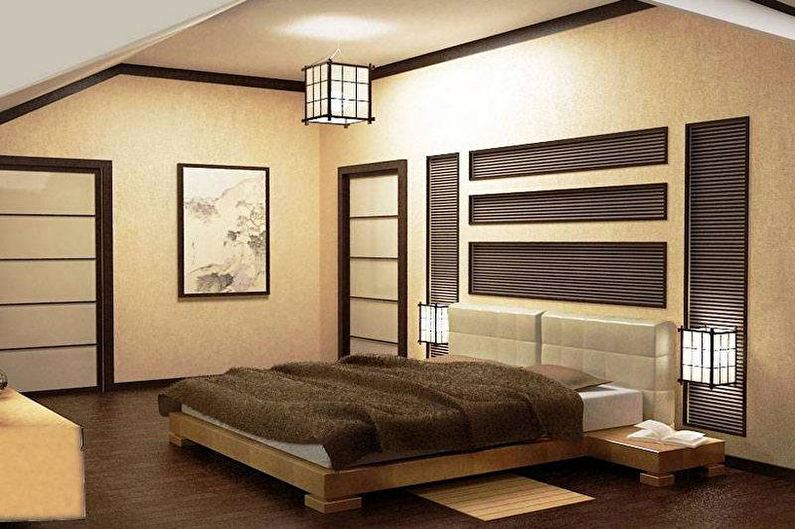 Chambre de style japonais beige - Design d'intérieur