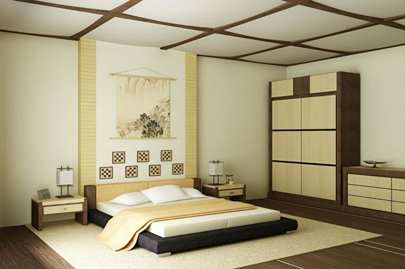 Conception de chambre à coucher de style japonais - Finition de sol