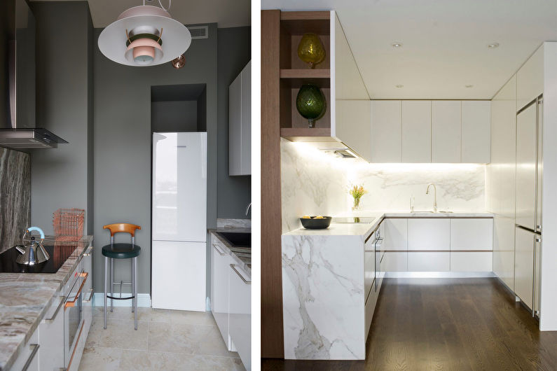 Cuisine 7 m²  dans le style du minimalisme - Design d'intérieur