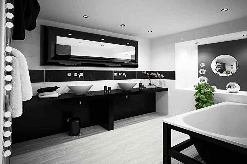 Salle de bain noire dans le style du minimalisme - Design d'intérieur