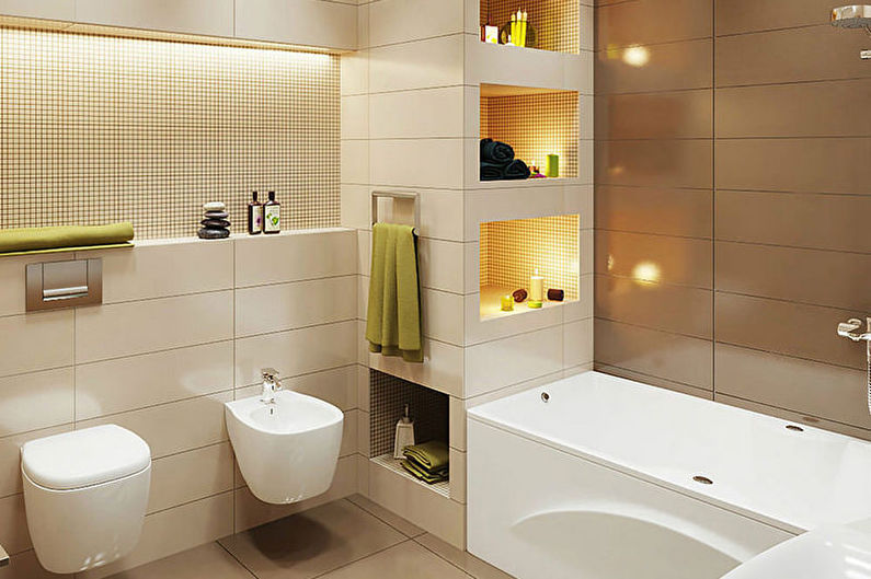 Salle de bain marron minimaliste - Design d'intérieur