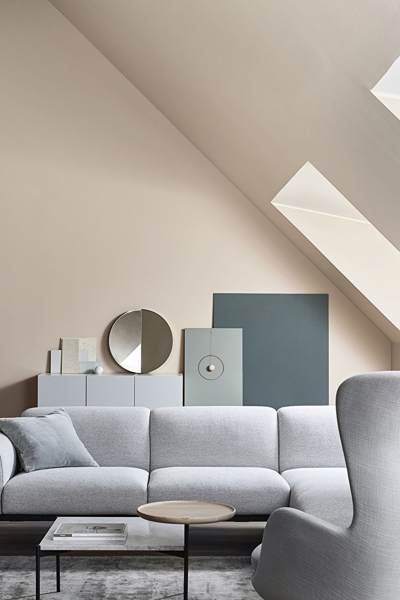 Séjour 17 m²  dans le style du minimalisme - Design d'intérieur