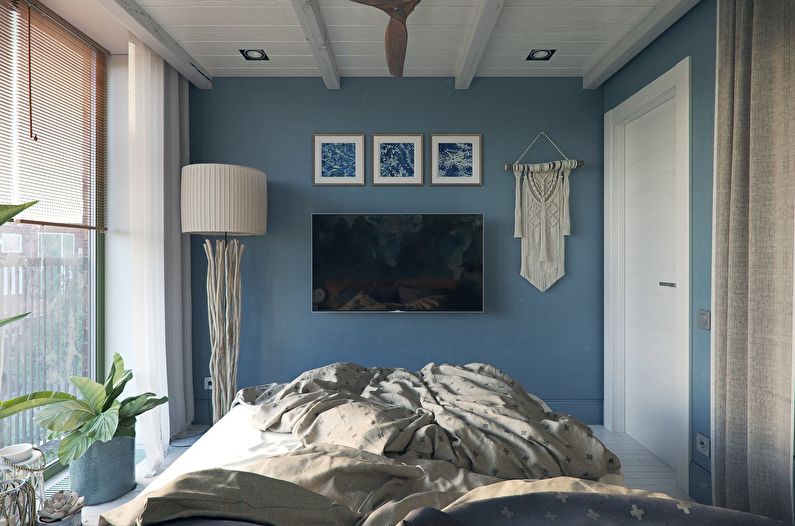 Chambre bleue 10 m²  - Design d'intérieur
