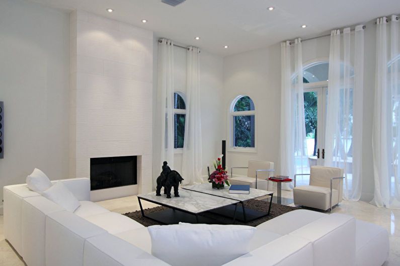 Conception de salon 20 m².  dans le style du minimalisme
