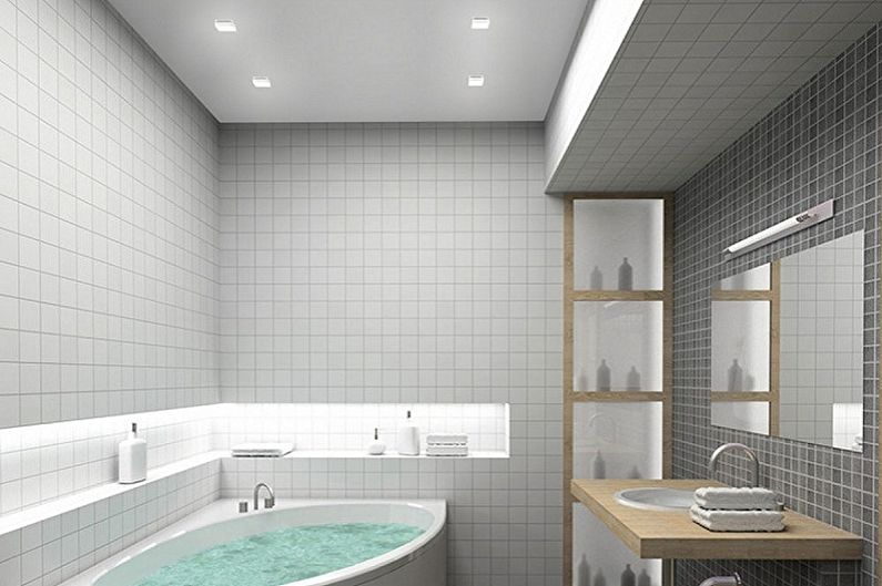 Conception de salle de bain 2 m²  - Décoration de plafond