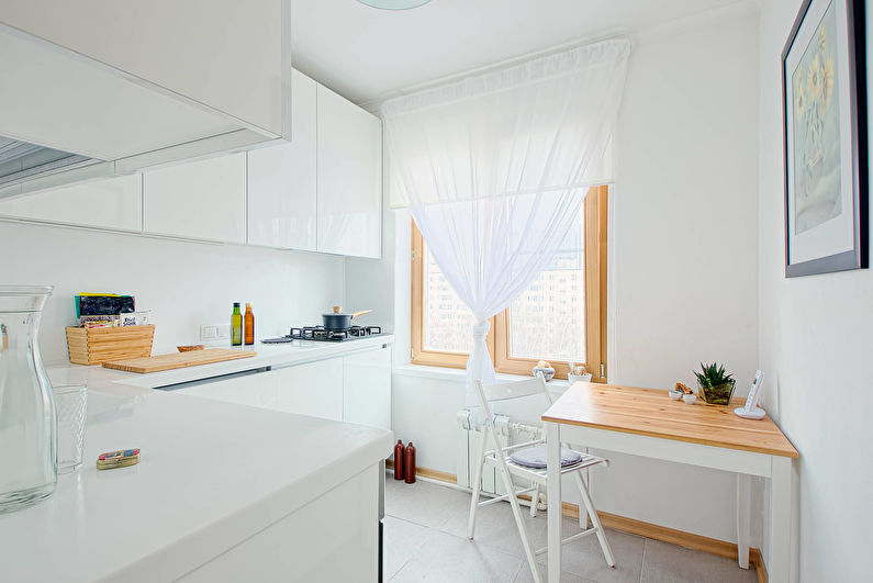 Cuisine blanche 11 m²  - Design d'intérieur