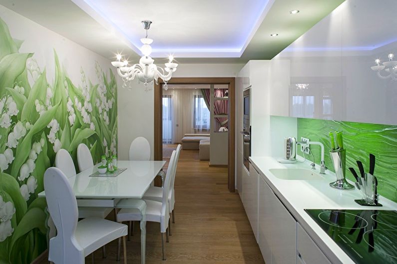 Cuisine verte 11 m²  - Design d'intérieur