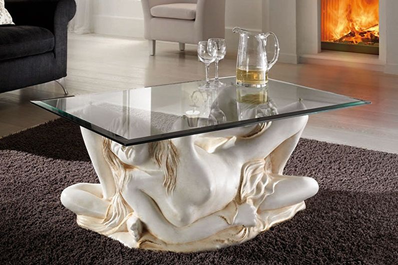 Types de tables basses en verre - Selon le design