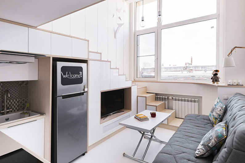 Séjour 15 m²  dans un style scandinave - design d'intérieur