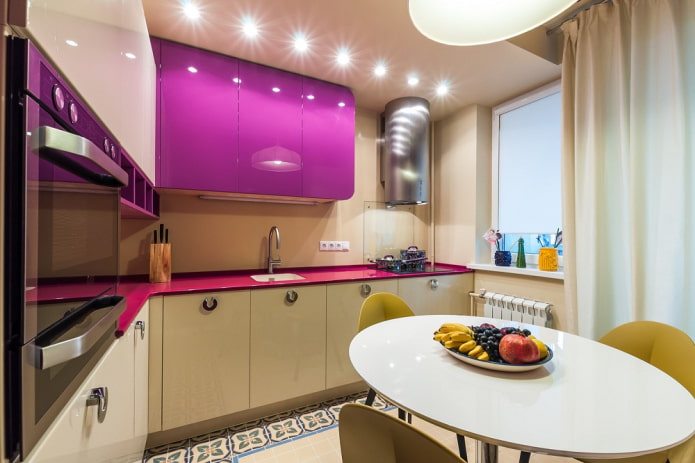 couleurs de l'intérieur de la cuisine d'une superficie de 10 m².