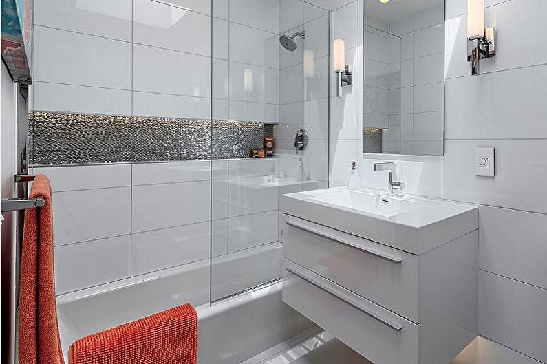 Salle de bain blanche 3 m²  - Design d'intérieur