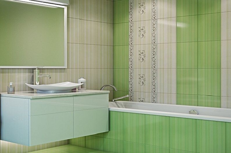 Salle de bain verte 3 m²  - Design d'intérieur