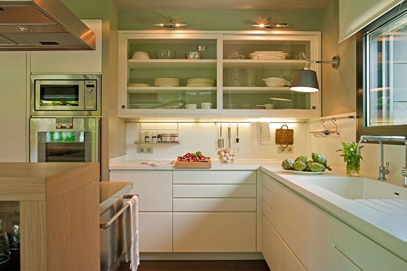 Cuisine verte 13 m²  - Design d'intérieur