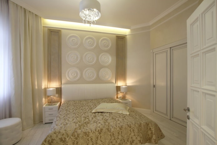 décoration et éclairage à l'intérieur de la chambre beige