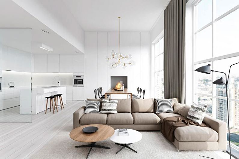 Design d'intérieur de salon dans le style du minimalisme - photo