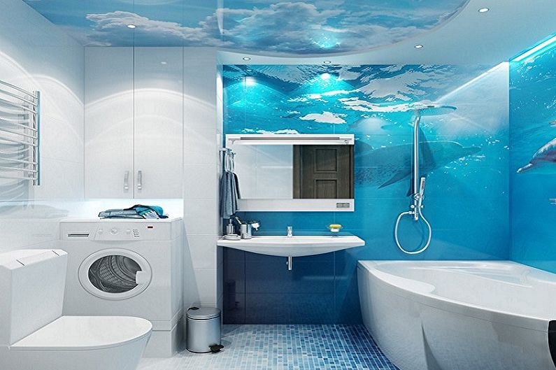 Salle de bain bleu marine - Design d'intérieur