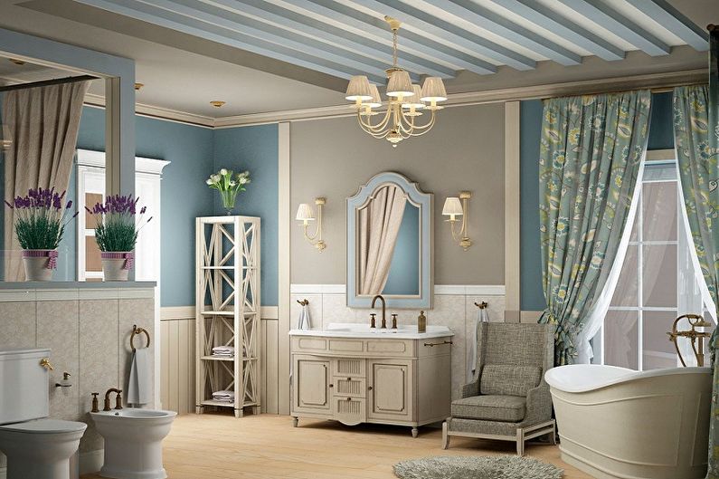 Salle de bain bleu Provence - Décoration d'intérieur