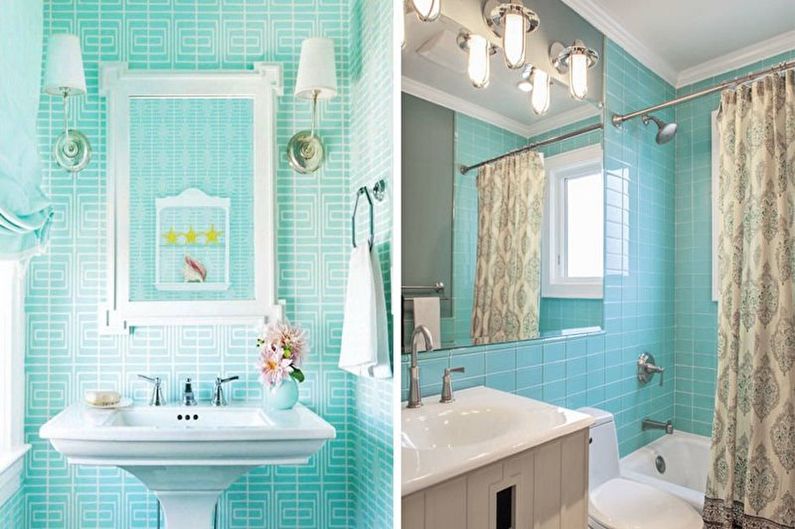 Salle de bain classique turquoise - Design d'intérieur