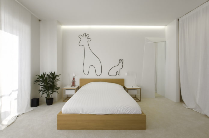 décor à l'intérieur de la chambre dans un style minimaliste