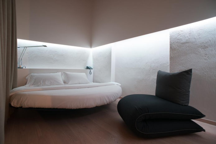 meubles à l'intérieur de la chambre dans un style high-tech