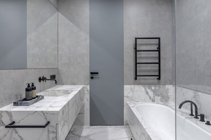 décoration de salle de bain dans le style du minimalisme
