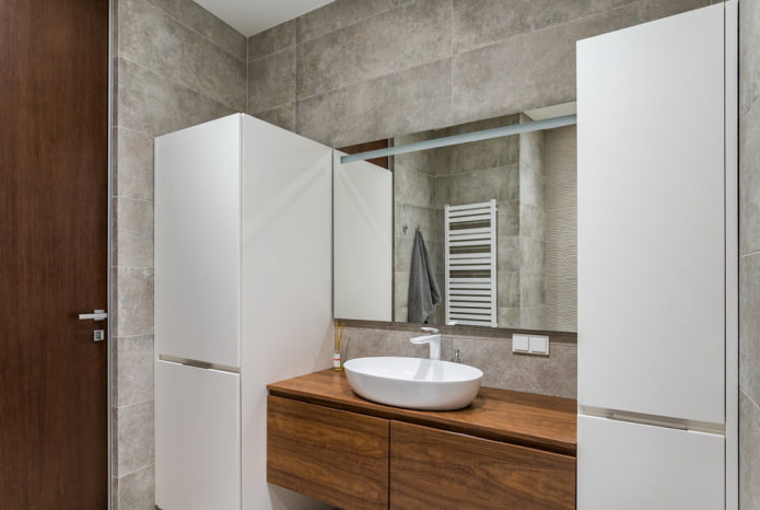 ameublement de salle de bain dans le style du minimalisme
