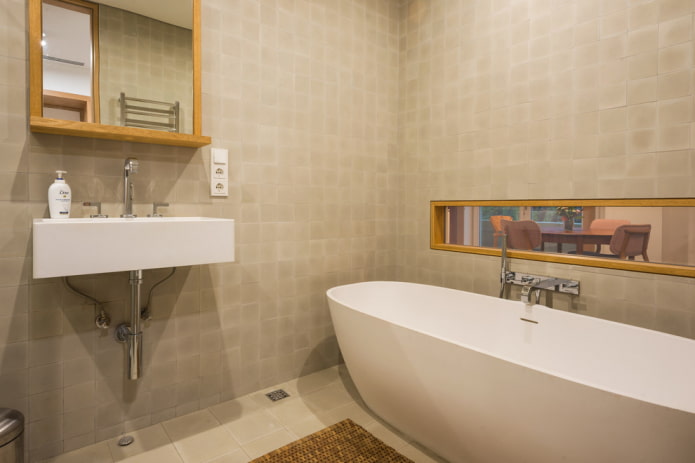 plomberie dans la salle de bain dans le style du minimalisme