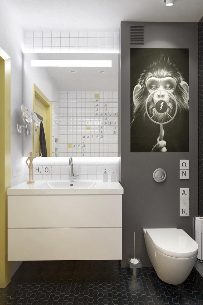 Une solution de design moderne et fraîche pour une salle de bain combinée