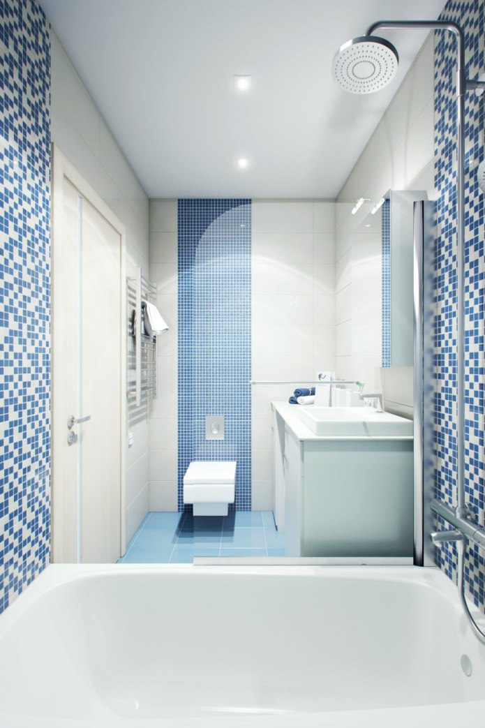 salle de bain dans la conception d'un appartement de deux pièces dans une maison à panneaux