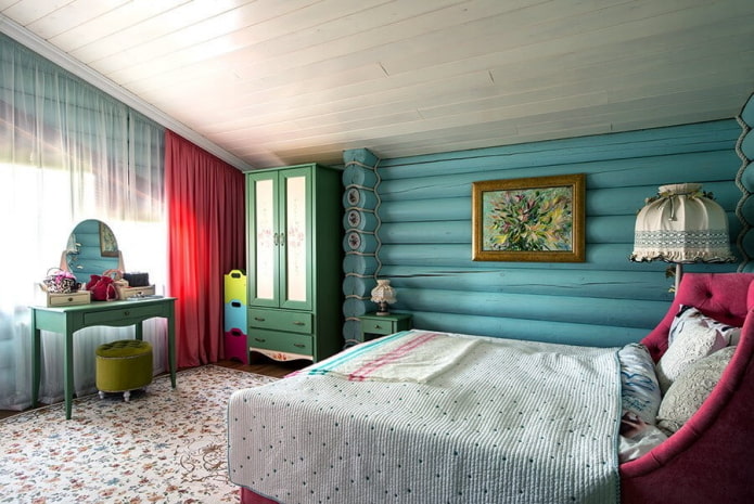 finition chambre turquoise