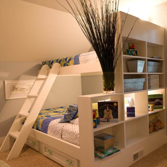 lit superposé dans une chambre simple