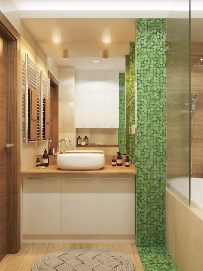 intérieur de salle de bain de couleur marron-vert
