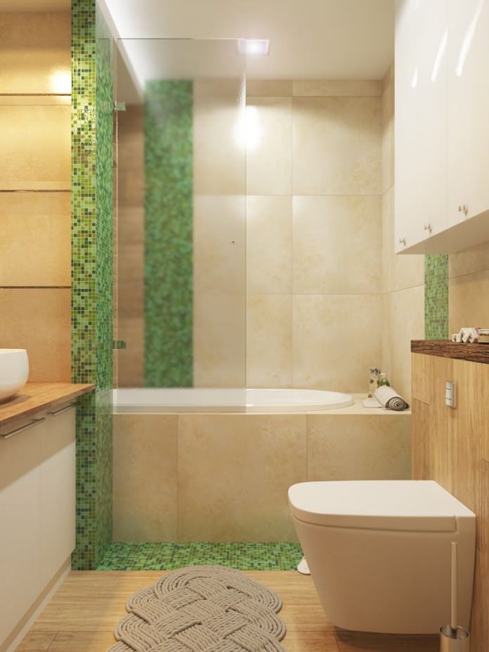 intérieur de salle de bain de couleur marron-vert