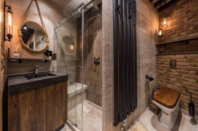 salle de bain style loft