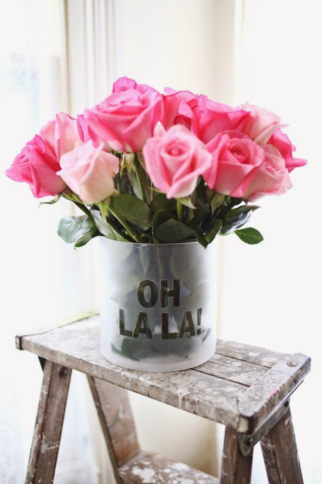 Vase cylindre simple pour un bouquet luxueux