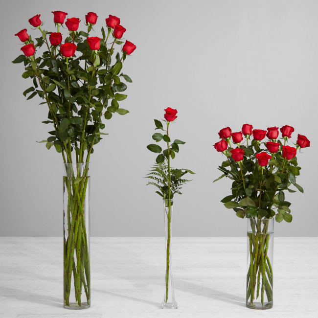 Il est conseillé aux fleuristes de choisir un vase de 40 à 60 % de la longueur du bouquet.