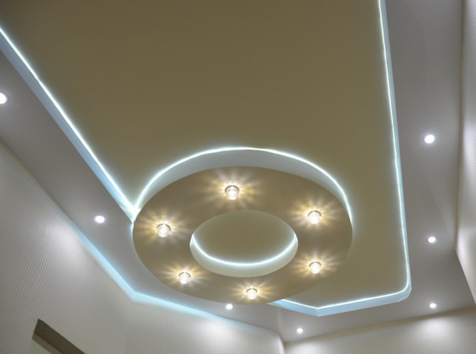 structure de plafond avec éclairage de contour