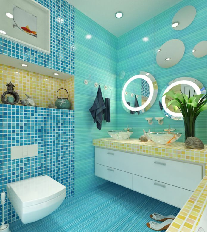salle de bain turquoise
