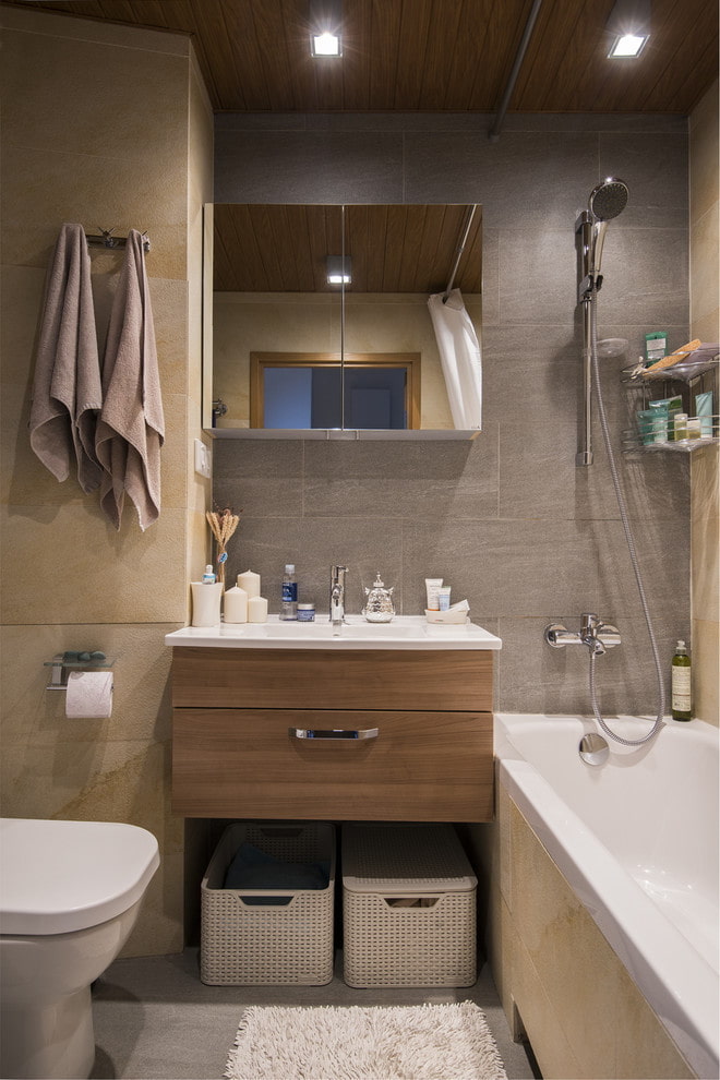 conception d'une salle de bain à l'intérieur d'un appartement de 45 carrés