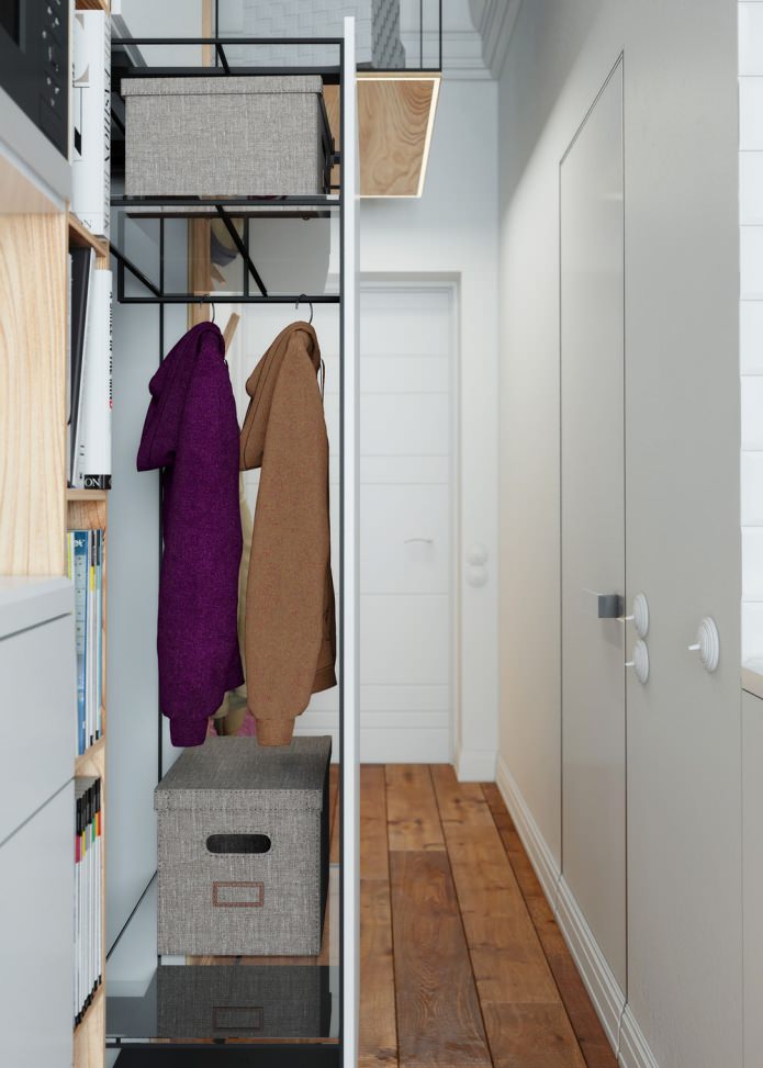 armoire coulissante à l'intérieur d'un appartement de 15 m².  m.