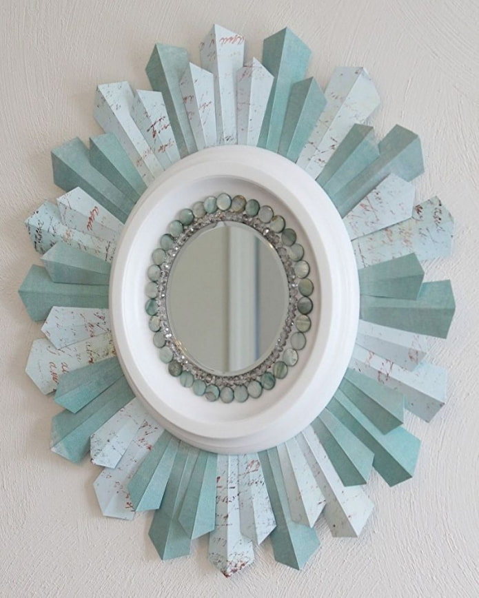 miroir décoré de papier peint