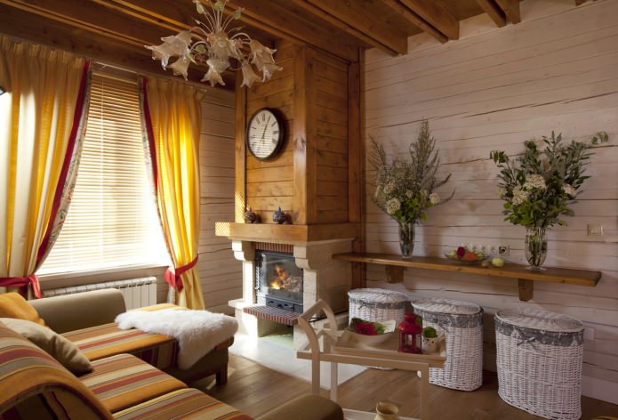 salon avec cheminée dans le style provençal maison design