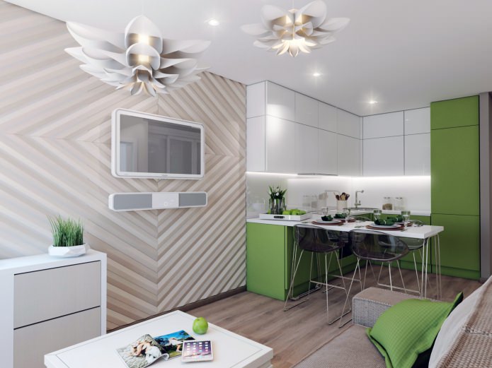 cuisine-salon design 18,62 m²  m.